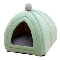Magideal - Cómoda Cama Para Gatos, Casa Para Perros Pequeños, Perrera, Sofá Cálido De Invierno Esponjoso, Nido De , Cueva Suave, Suministros Para , Verde