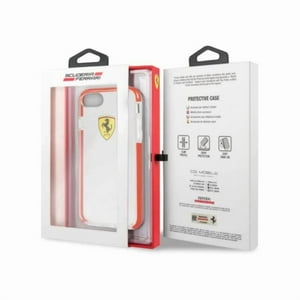 Carcasa Ferrari Iphone 8 Plus Transparente/Roja