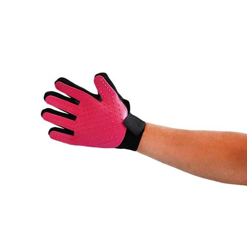 Defensor Forever - Guante Tipo Cepillo, Limpia Pelos Para Tu Mascota Rojo