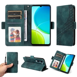 Carcasa Foxdock Vivo Y04 De Cuero Pu, Diseño Acolchado Clásico, Protección Contra Caídas Y Rayones