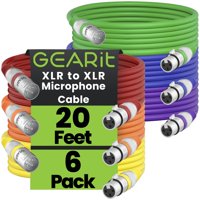 Cable De Micrófono Gearit Xlr A Xlr Balanceado De 3 Pines, Paquete De 6 M