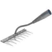 Magideal - Garden Rake La Césped Aflojamiento Práctico Herramienta De Mano De Servicio Pesado Versátil Y Resistente Para Jardinería Cultivación Del Patio Al Aire 8 Dientes
