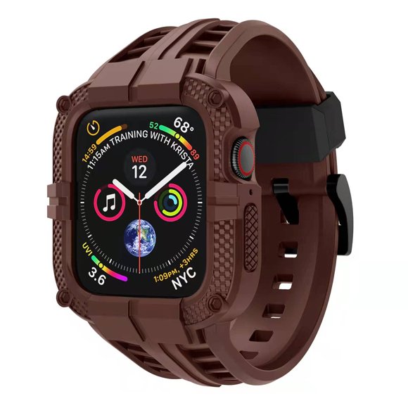 Correa T-ENGINE para Apple Watch 41 mm/40 mm/38 mm color café con funda de TPU