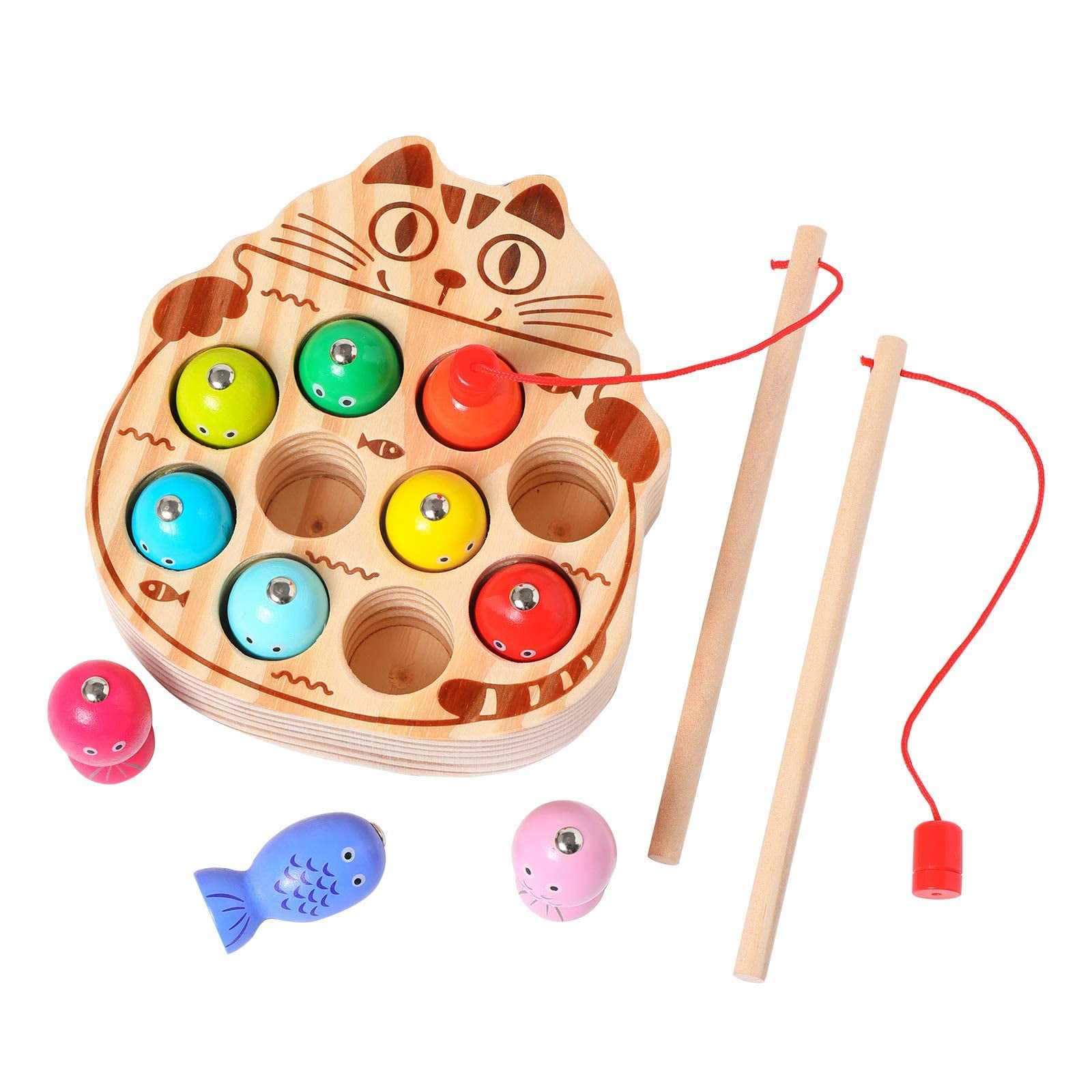 Kidus - Juego De Pesca Magnético De Madera Para Niños Montessori De 1 A 3 Años