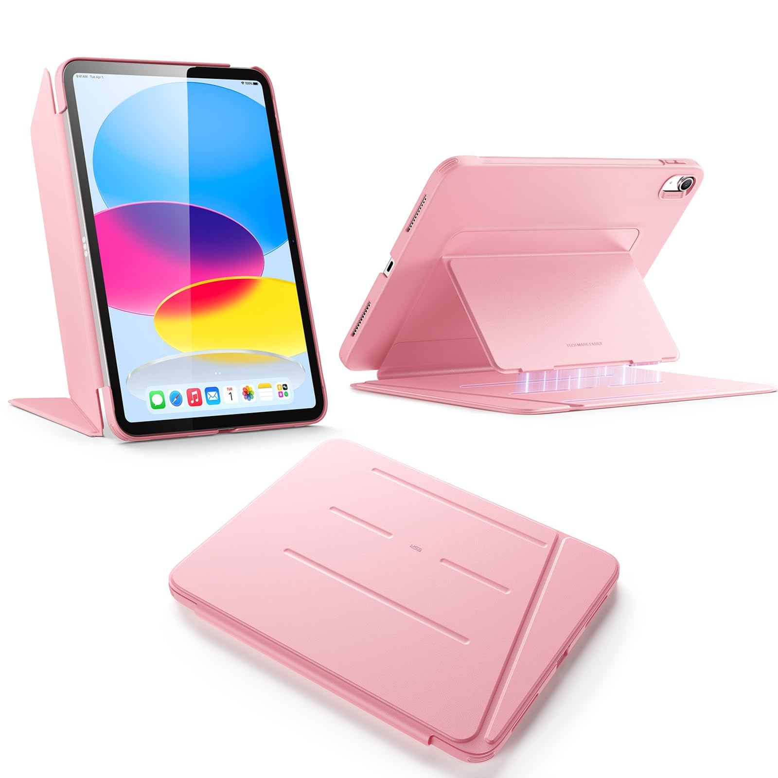 Funda Esr Para Ipad A16 De 11.ª Y 10.ª Generación Con Soporte Vertical, Color Rosa