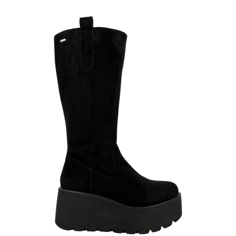 Bota Larga Con Plataforma Lek Negro Alquimia