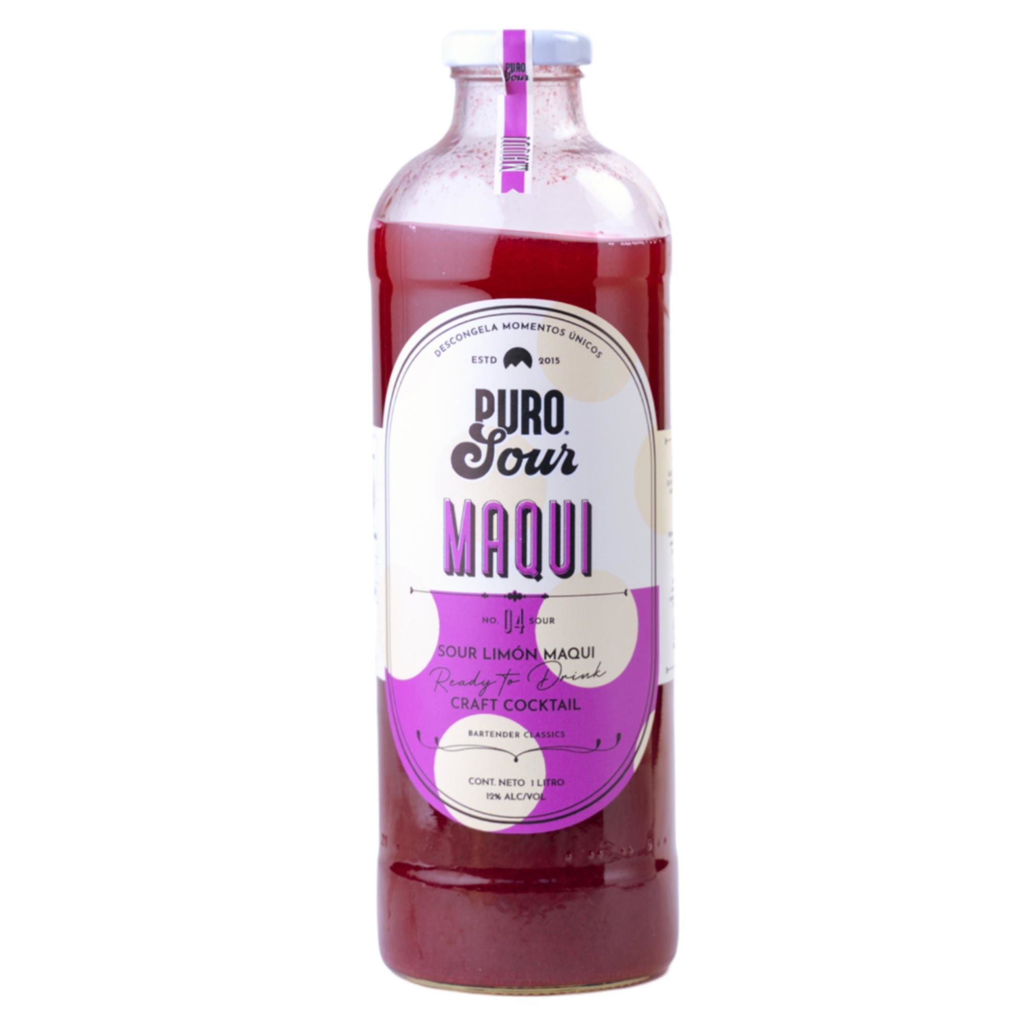 Cóctel Sour Sabor Limón Maqui 12° Botella 1 L Puro Sour