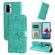 thumbnail image 3 of Funda tipo cartera FOXDOCK para Xiaomi Redmi Note 10s 4G , diseño girasol en relieve, cuero PU, cierre magnético, soporte y tarjetero, 3 of 5