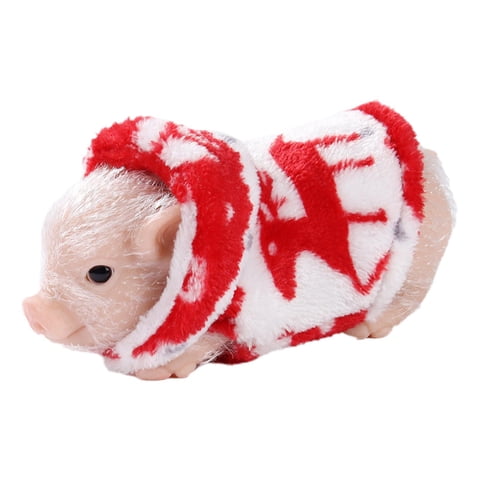Bothyi - Cerdo De Silicona, Juguete De Cerdo Realista Y Suave Para Niños, Niñas, Regalo De Cumpleaños, Ropa Roja, Cerdo