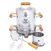 Steak And Beer - Parrilla Asador Tipo Barril Mini Inox (50Cm X 30 Cm) Incluye Accesorios