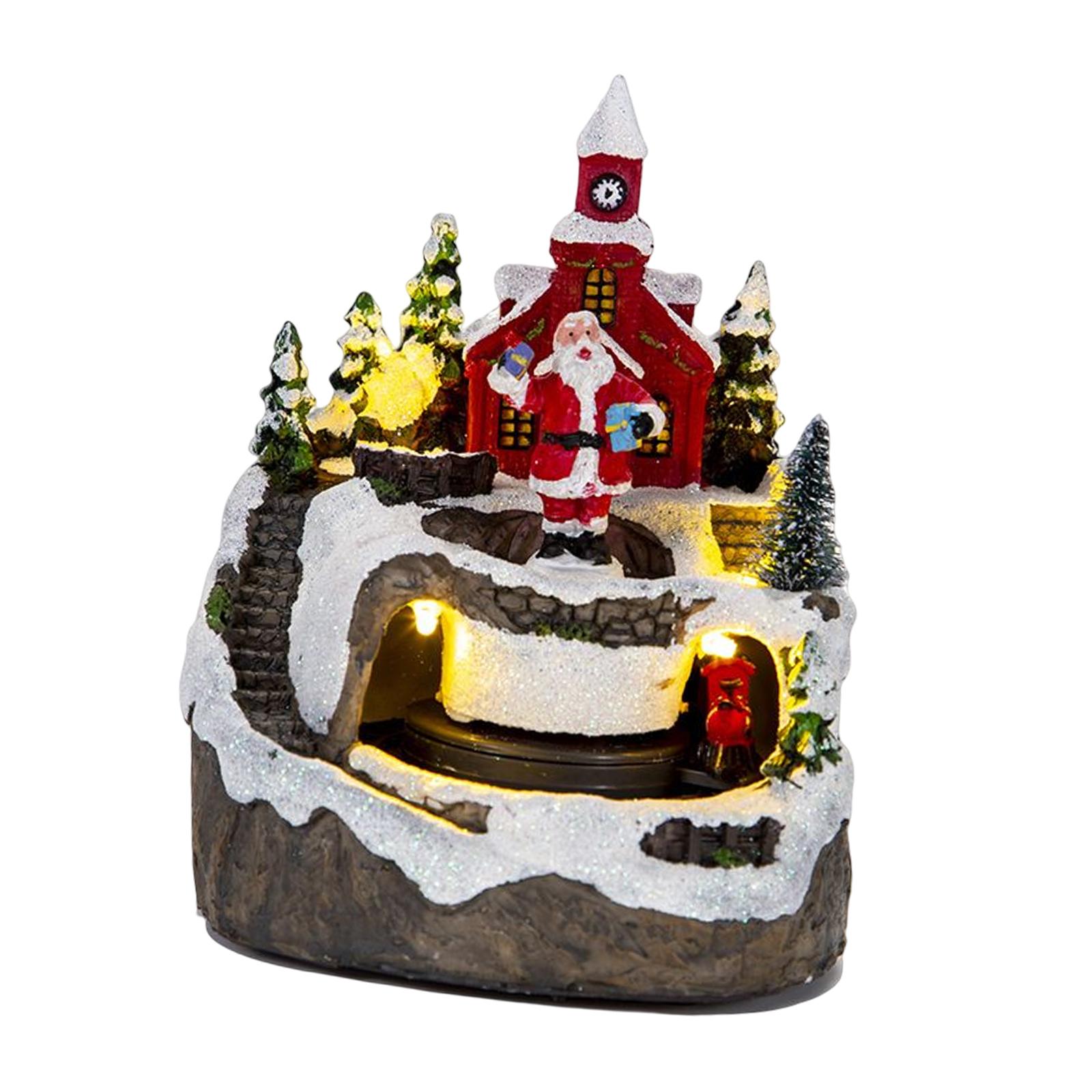 Magideal - Figuritas De Resina Adornos Favores De Fiesta Con Luces Estatuas De Navidad Esculturas Para Estantería De Vacaciones Escritorio De Oficina Niñas Niños , Santa Papa Noel