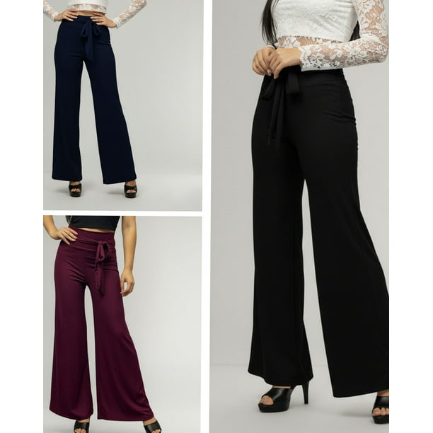 Pack 3 Pantalón Palazo Mujer Confección Nacional Premium