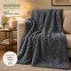 thumbnail image 3 of Manta Martiné Flannel Jacquard Ondas 127x152 cm Gris oscuro, 3 of 3