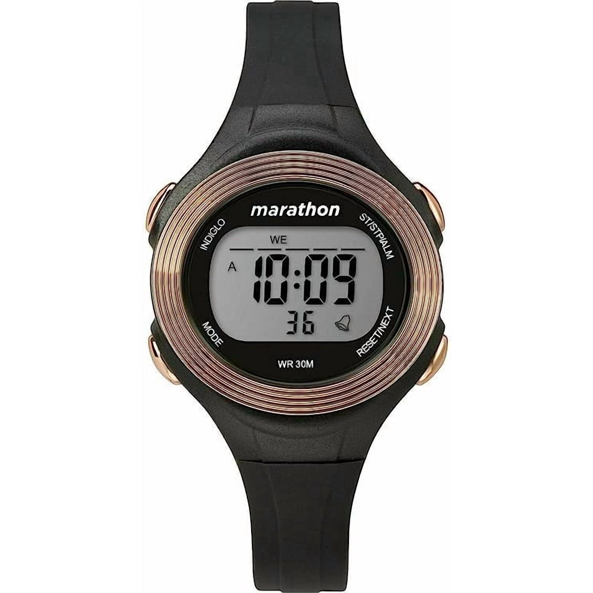 Reloj Digital Timex Marathon Negro/tono Oro Rosado Mujer
