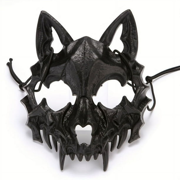 1pc, Half-face Mask, Fierce Tiger And Wolf Mask, Halloween Party Performance Cosplay Costume Supplies, Halloween Costume Prop, Halloween Decor Supplies