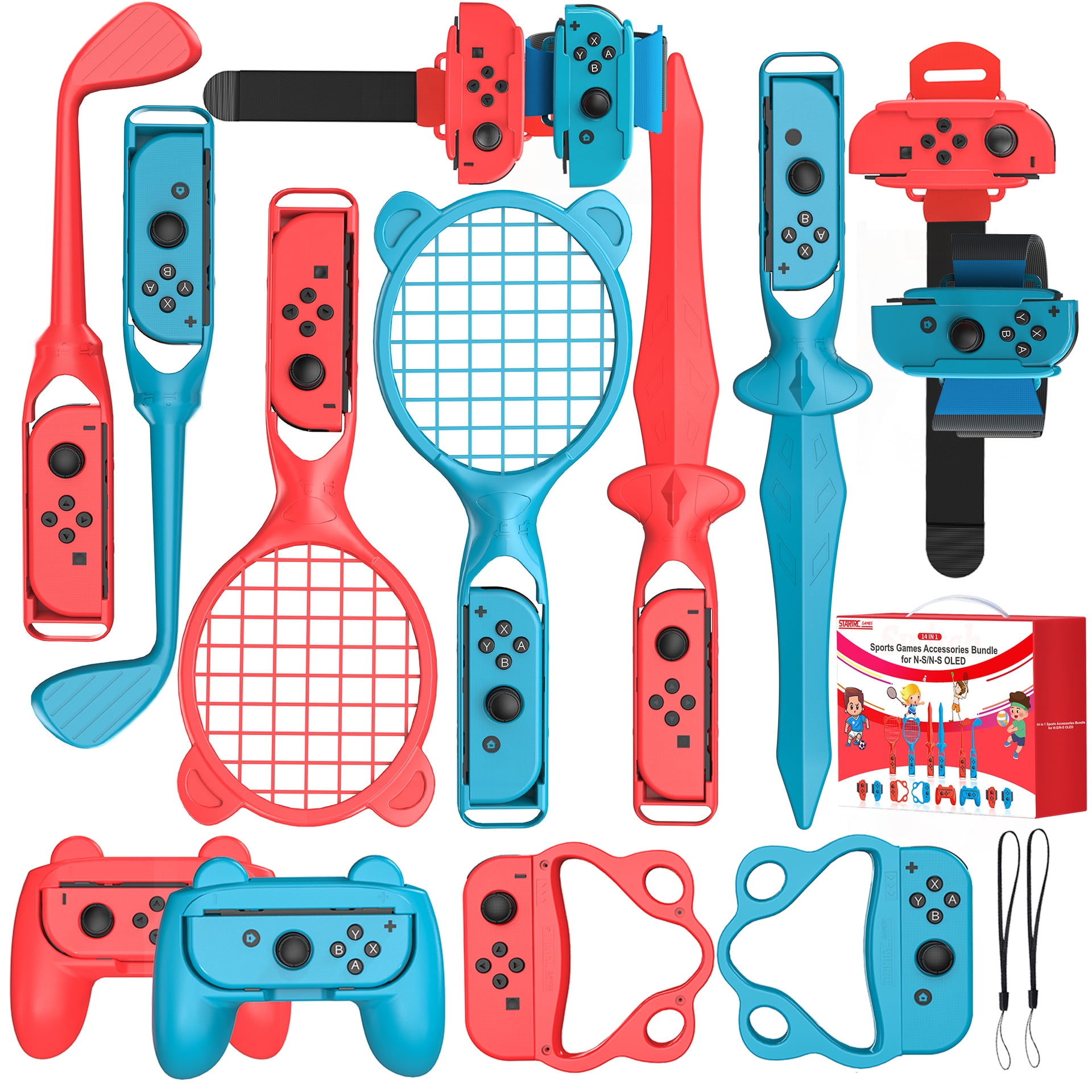 Genérico - Juego De Accesorios Para Juegos 18 En 1 Para Switch2: Con Mandos Para Deportes De Movimiento, Sable Láser, Raqueta De Tenis Y Volante De Carreras