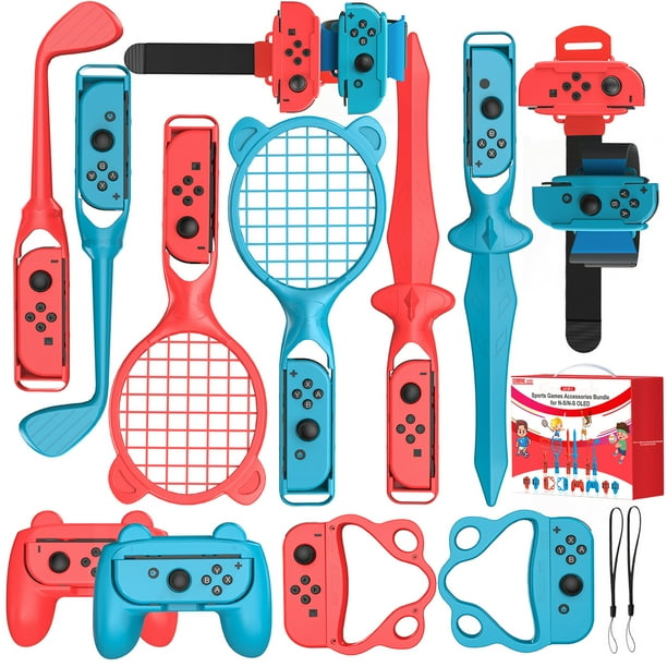 Juego de accesorios para juegos 18 en 1 para Switch2: con mandos para deportes de movimiento, sable láser, raqueta de tenis y volante de carreras