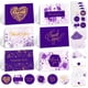 thumbnail image 1 of Tarjetas de Agradecimiento Decorably Paquete de 24 con Detalles en Dorado y Morado, 1 of 6