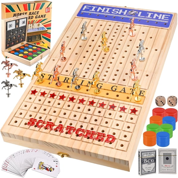 Juego Carrera de Caballos Madera Plegable 53 cm
