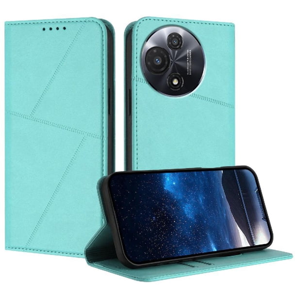 Funda Cartera Magnética para TCL 60R Protección Antichoque con Ranuras Verde