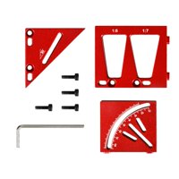 Magideal - Regla De Carpintería, Regla De Marcado De Carpintero, Transportador Cuadrado, Regla De Medición Multiángulo 3D, Regla De Ángulo 3D, Aleación De , Rojo