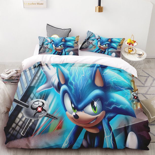 3pc Duvet Cover Sonic Boy 3D Digital Printing Comforter Set Soft Home Textile 100% Polyester King Size Teen Gift Bedroom Decor Bed Sheets