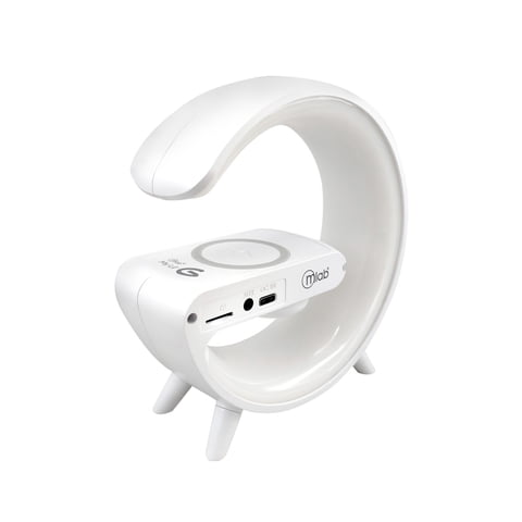 Parlante My Lil G Mlab 5 In 1 Cargador Inalámbrico + Luz Rgb + Reloj + Alarma