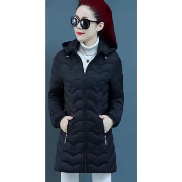 Chaqueta Mujer Parka Impermeable Premium Larga Gorro 766