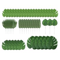 Bothyi - 90 Piezas De Hojas De Monstera, 6 Tipos Artificiales Para Banquete De Fiesta Hawaiana