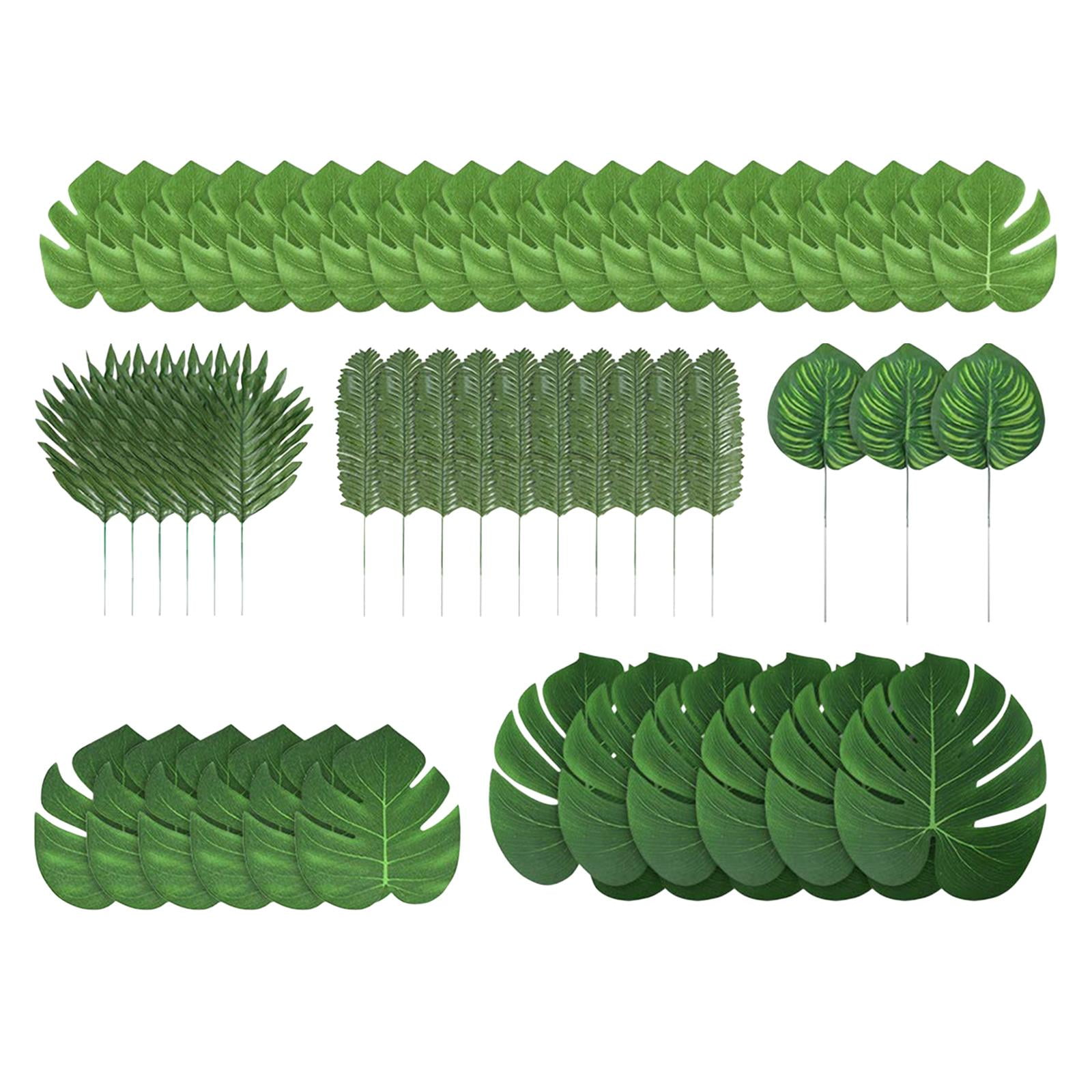Bothyi - 90 Piezas De Hojas De Monstera, 6 Tipos Artificiales Para Banquete De Fiesta Hawaiana