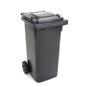 Recilock - Basurero De 120 Litros Con Ruedas - Gris Oscuro