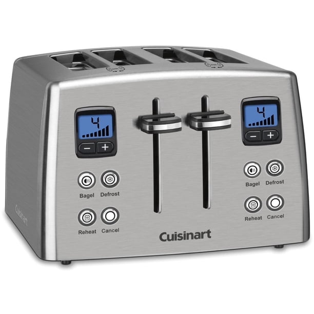 Tostadora Cuisinart CPT-435P1 de acero inoxidable con cuenta regresiva de 4 rebanadas