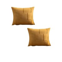 Genérico - Pack De 2 Fundas De Cojin Plisada 45X45 Amarillo