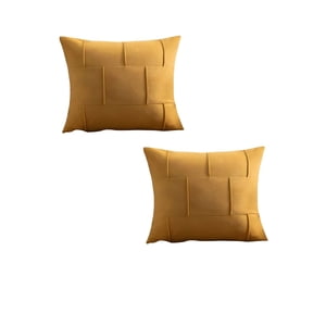 Genérico - Set De 2 Fundas De Cojin Plisada 45X45 Amarillo