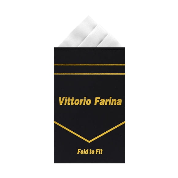 Pañuelo de bolsillo Vittorio Farina blanco pre-doblado