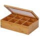 thumbnail image 1 of Caja de té Oceanstar TB1323 de bambú de 30 cm con 8 compartimentos, 1 of 4
