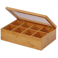 Caja De Té Oceanstar Tb1323 De Bambú De 30 Cm Con 8 Compartimentos