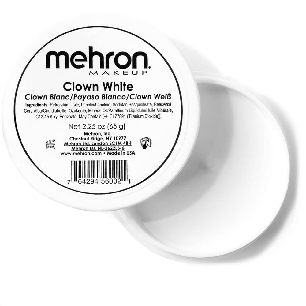 Maquillaje Al Agua Mehron Clown White Professional 65g