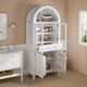 thumbnail image 2 of 71" Fluted Tall Arched Pantry Cabinet with Adjustable Shelves, Elegant Display Storage with Hidden Drawer & Glass Door for Kitchen, Living Room, Dining Room, White, 2 of 3
