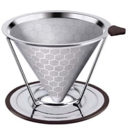 Xusx111 - Verter Sobre El Goteador De Café, Filtro De Acero Inoxidable, Fácil De Limpiar Sin Papel Verter Sobre Cafetera, Filtro Reutilizable, Goteador De Cono Con Taza Extraíble