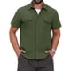 thumbnail image 1 of INSPIRE CHIC Camisa de Carga Sólida para Hombre Dos Bolsillos Camisa de Manga Corta Utilitaria XL Verde Oliva, 1 of 5
