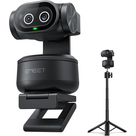 Cámara PTZ EMEET PIXY 4K de doble cámara alimentada por IA con trípode