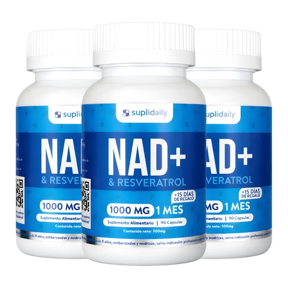 Nad+ Resveratrol 270 Cápsulas 4.5 Meses Pack X3 Energía