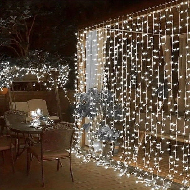 1pc LED Curtain Lights Waterfall Lights 59.06inch/4.92ft, 78.74inch/6.56ft Garland Fairy Lights Christmas Decorations Wedding LED Fairy Lights Navidad Gift 2023 New Year's Day Ramadan Decorations