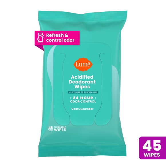 Toallitas desodorantes Lume acidificadas Pepino, 45 unidades, 24 h