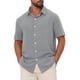 thumbnail image 4 of INSPIRE CHIC Camisas de Hombre para Regreso a Clases Camisa de Manga Corta con Botones para Playa de Verano Cuello de Punta 2XL Gris, 4 of 6