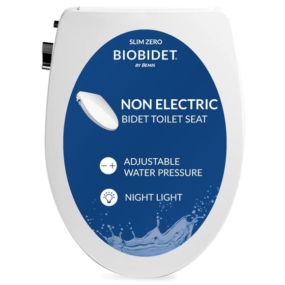 Asiento de inodoro con bidé Bio Bidet Slim Zero sin electricidad, color blanco