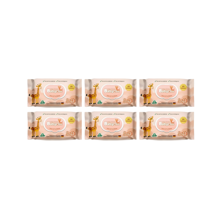 Pack 6 Paquetes Toallitas Humedas Babyclin Soft 480 Unidades