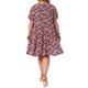 thumbnail image 3 of Vestido de verano de talla grande para mujer Agnes Orinda, floral, cuello en V, manga corta, para vacaciones en la playa, vestido midi de verano con bolsillos, 2X, negro, 3 of 6