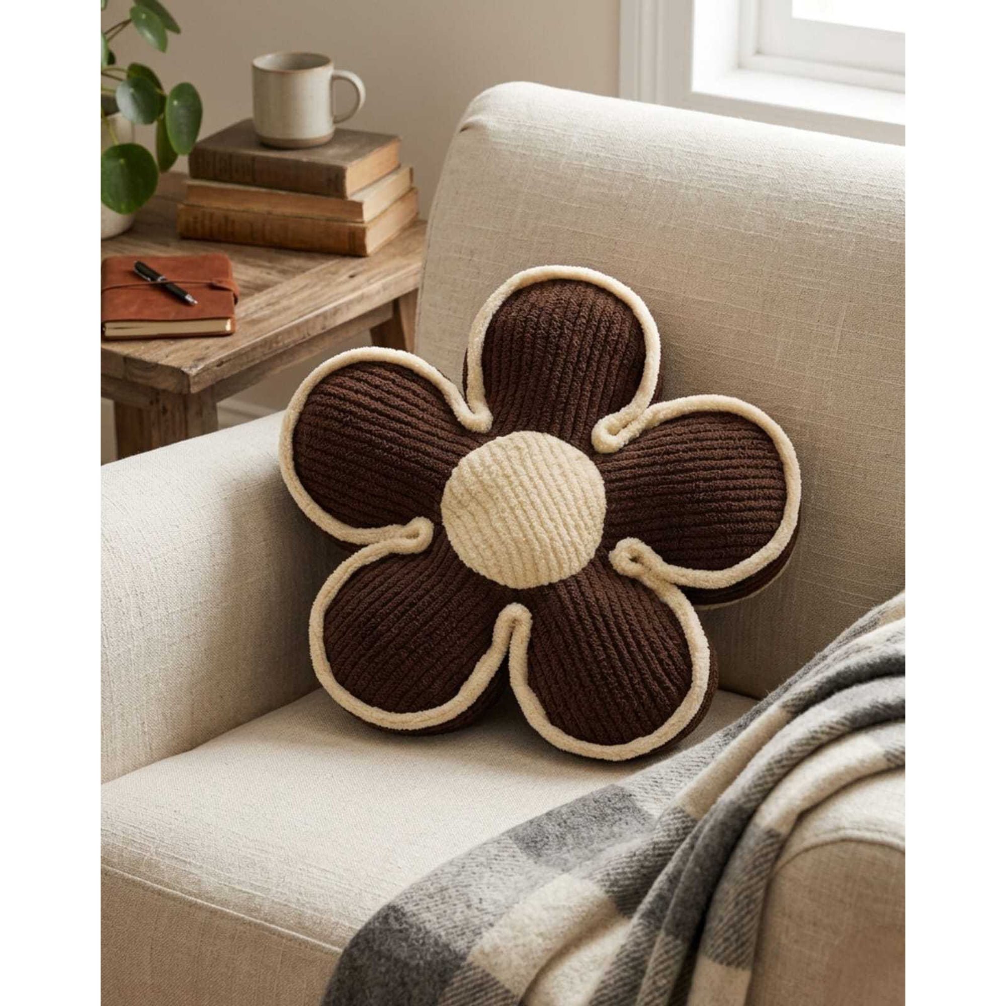 Todo Para El Hogar - Cojines De Flor Vintage Texturizado 50cm Para Sofá O Cama Pack De 2